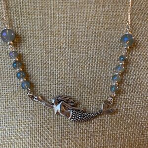 Mermaid necklace with glass bubble bead accents